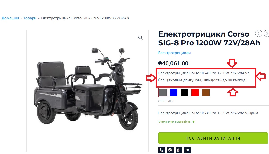 Короткий опис товару - фронт